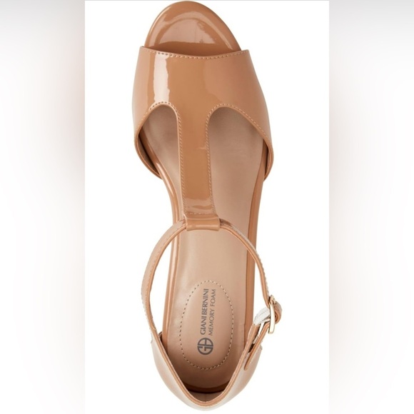 Gianni Bernini Claraa Women's Tan T-Strap Heels Sz 12 Nwob - Picture 3 of 4